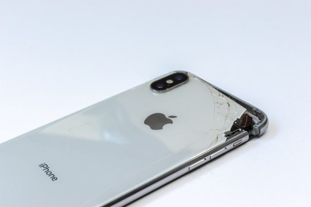 Before screen repair - cracked display